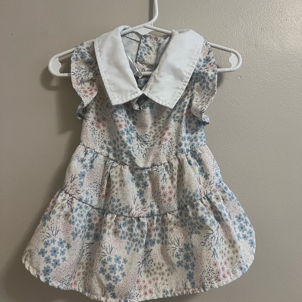 Floral Dog Dress with White Collar